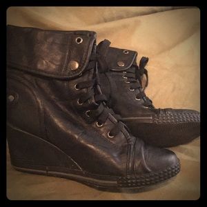 Like new, black wedges, size 9